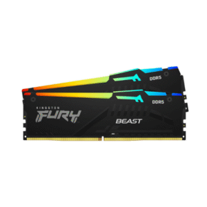 Kingston Fury Beast RGB Memory Kit, 32GB (2x16GB), DDR5 DRAM, 6800 MT/s, CL-34, 1 Year Warranty | KF568C34BBAK2-32