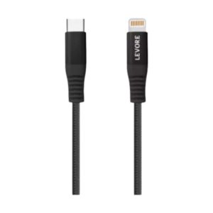 Levore 6ft Nylon Braided USB C to Lightning Cable Black, LC4222-BK