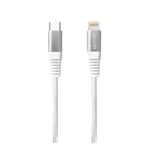Levore 1M Nylon Braided USB C to Lightning Cable White, LC4211-WH