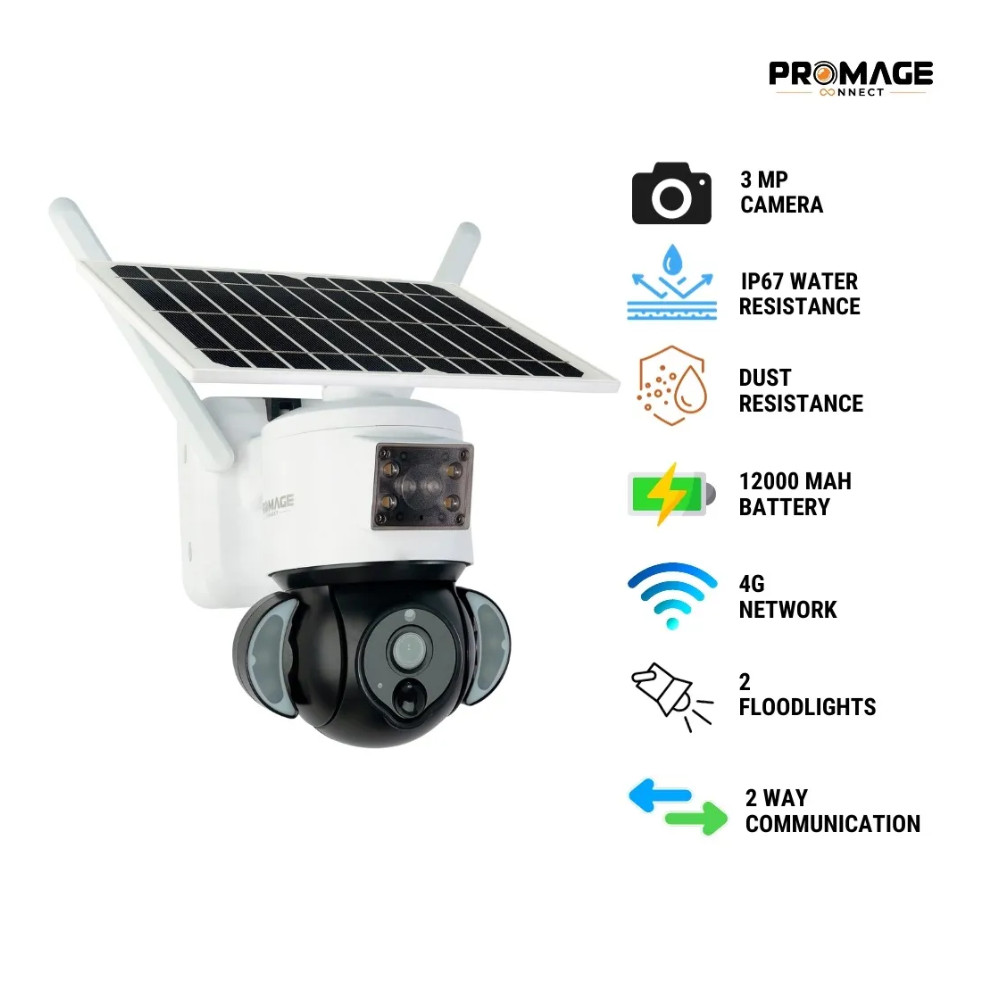 Promage Connect Solar Powered PTZ Camera PC-S303-4G-B - Image 3
