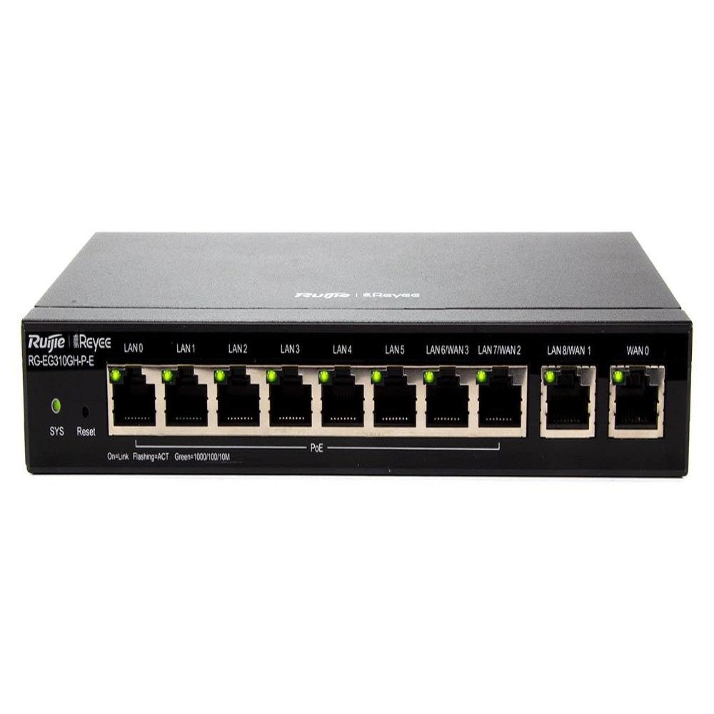 Ruijie Reyee RG-EG310GH-P-E - Desktop 10-port full gigabit router, concurrency of 300 users, 1.5 Gbps throughput - Image 2