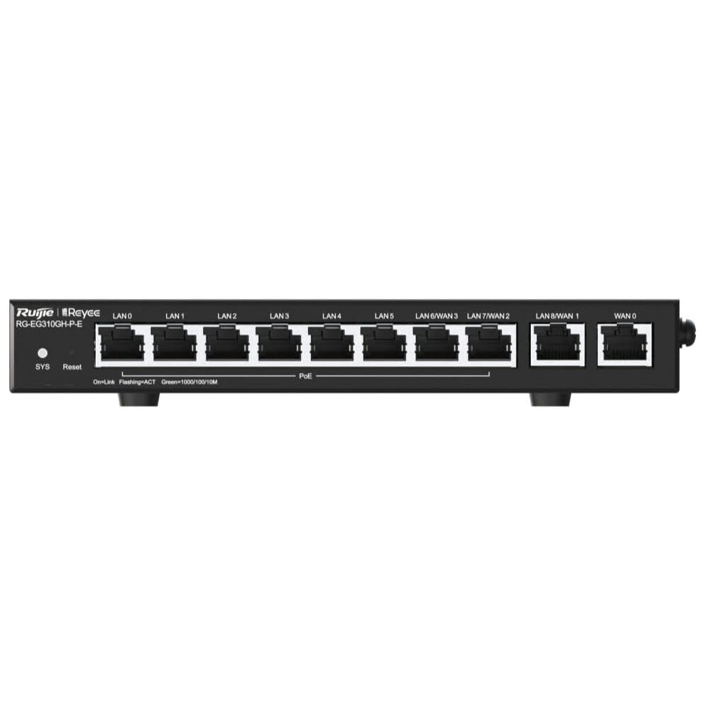 Ruijie Reyee RG-EG310GH-P-E - Desktop 10-port full gigabit router, concurrency of 300 users, 1.5 Gbps throughput - Image 4