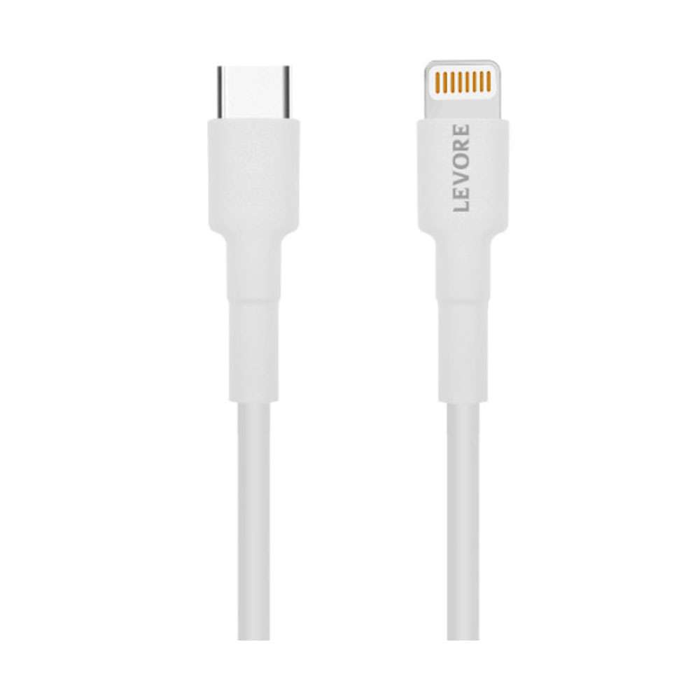 Levore 6FT PVC USB C to Lightning Cable White, LC4121-WH