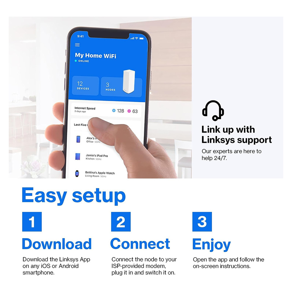 Linksys AX5400 Atlas Pro 6 Dual-Band Mesh Wi-Fi 6 Router System - Image 3
