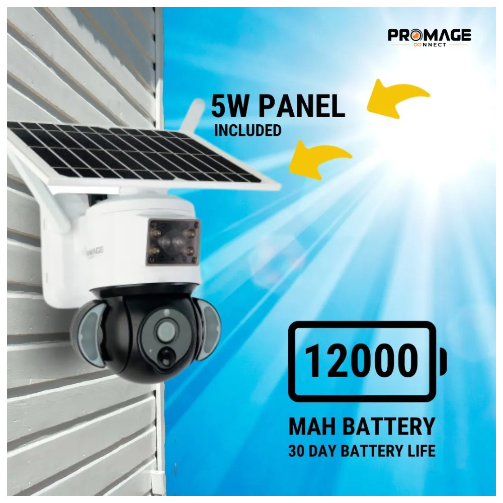 Promage Connect Solar Powered PTZ Camera PC-S303-4G-B - Image 5