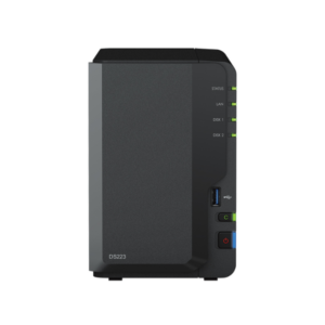 Synology DiskStation DS223 2 Bay Nas Box, 3.5" or 2.5" SATA, Realtek RTD1619B Processor, 2GB RAM, 55.19 BTU/hr, RJ-45, USB 3.2, 2 Year Warranty | DS223