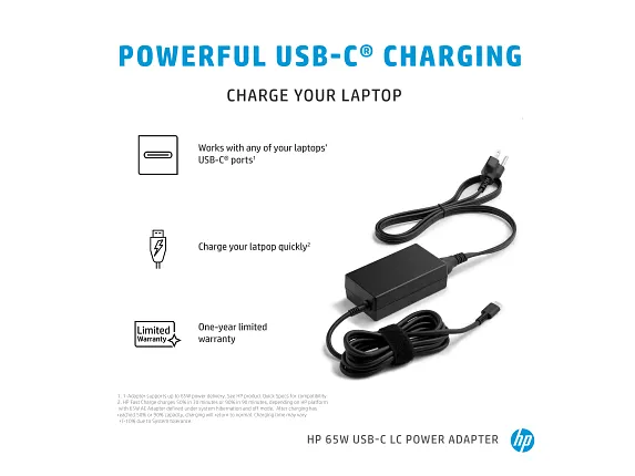 HP 65W USB-C LC Power Adapter - Image 3