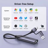 UGREEN Full HD 1080p Video Capture Card | 4K HDMI to USB-A/USB-C | HDMI Capture Device for Video & Audio Recording | Compatible with Switch, PS5, Xbox, iPadOS & macOS (25854) - Image 3