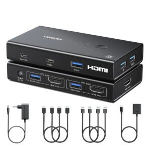 UGREEN HDMI KVM Switch 4K 60Hz USB A C 3.0 2 Input 1 Output PS5 PS4 Xbox Laptop Keyboard Mouse Desktop Controller (45452)