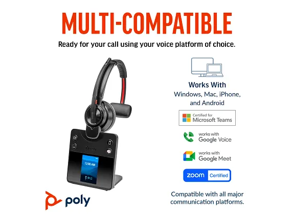 Poly Savi 8410 Office Monaural Microsoft Teams Certified DECT 1920-1930 MHz Headset - Image 5