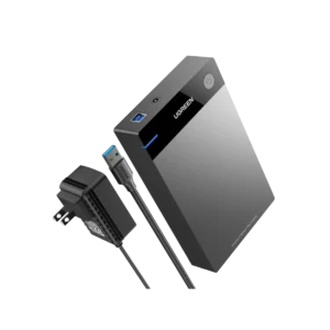 UGREEN External Hard Drive Enclosure 3.5 USB 3.0 to SATA Hard Drive Enclosure with Power Adapter Compatible with 3.5 2.5 Inch Hard Drive, WD, Seagate, Toshiba, HDD, SSD 10TB, UASP-UK Plug Tool-Free