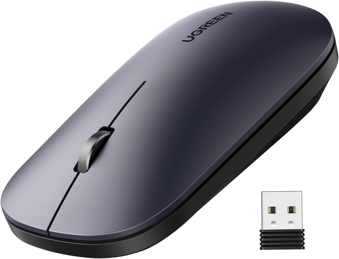 UGREEN Slim Wireless Mouse 2.4G Silent 4000DPI Compact for PC Black | Slim wireless mouse, 2.4G, silent, 4000 DPI, ultrafast scroll, compact, portable, for PC Mac, black - Image 2