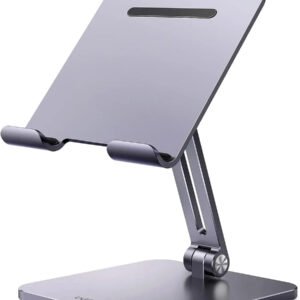UGREEN LP134 Adjustable Aluminium Tablet Stand for Desk – Foldable, Up to 12.9″ (40393)