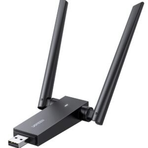 UGREEN AC1300 USB WiFi Adapter 5G/2.4G Dual Band USB 3.0 WiFi5 Dongle | Dual 12dBi Antennas,867Mbps 5GHz/400Mbps 2.4GHz,Extended Wireless Coverage for PC Desktop etc,Supports windowXP/7/8/8.1/10/11