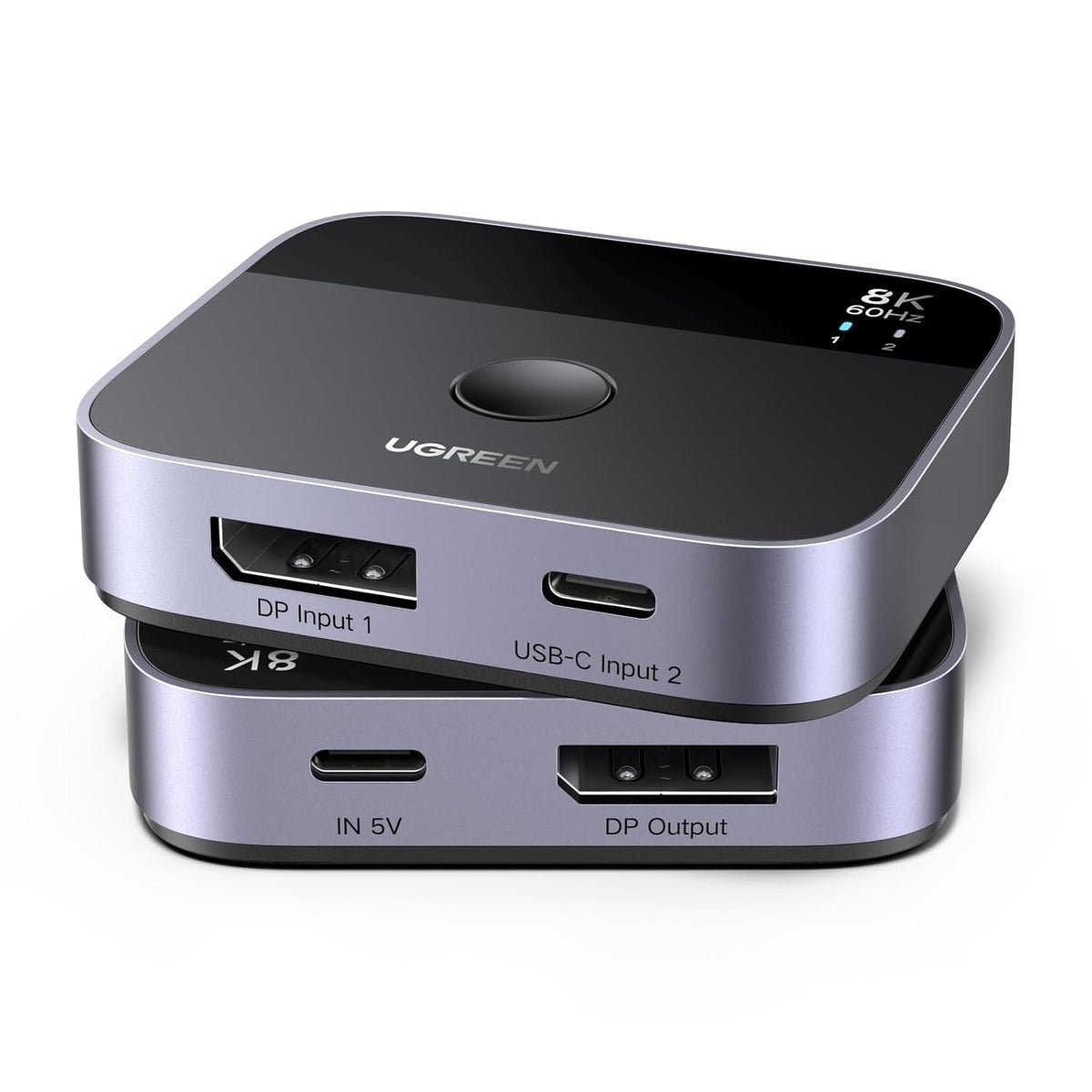 UGREEN 65878 DP + USB-C to DisplayPort Switch, 8K60