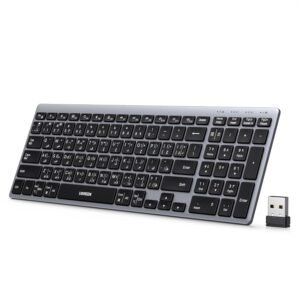 UGREEN Arabic/English Slim Wireless Keyboard BT/2.4G 78-Key | Arabic/English, slim wireless keyboard, 78-key compact, Bluetooth/2.4G, long battery, for Mac iPad Windows