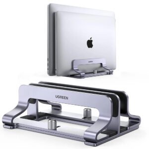 UGREEN Vertical Laptop Stand Dual Slot Adjustable Dock Aluminum Desktop Stand MacBook Air Pro Surface LG Gram Lenovo (60643)
