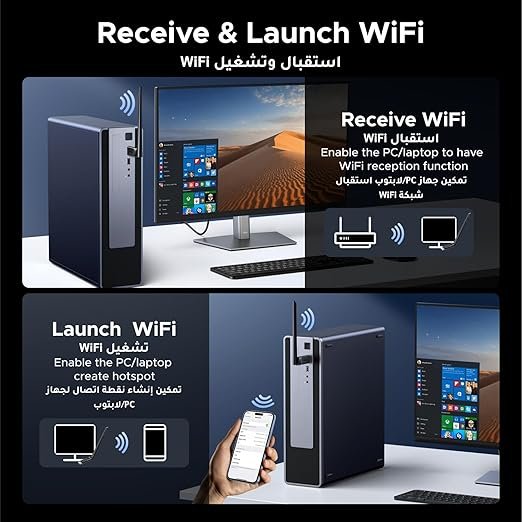UGREEN 2-in-1 AX900 WiFi 6 Bluetooth 5.4 Adapter 5GHz/2.4GHz Dual Band | 5GHz 600Mbps, 2.4GHz 287Mbps,6dBi High-Gain Antenna,Wireless Network Adapter for Desktop/Laptop, Compatible with Windows10/11 - Image 4