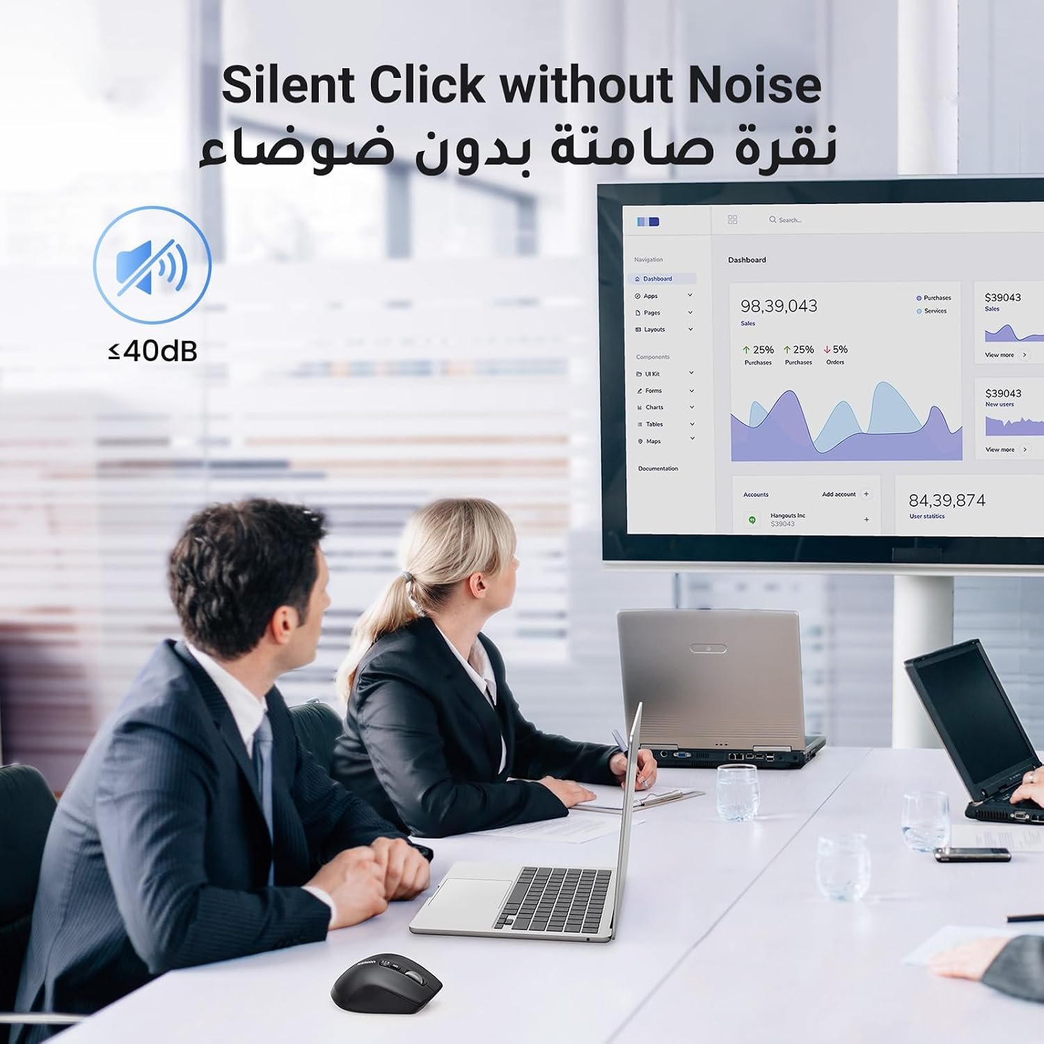 UGREEN Wireless Mouse BT5.4/2.4G Silent 5000DPI with Ultra-Fast Scrolling | Wireless mouse, Bluetooth5.4/2.4G, silent, 5000 DPI, ultra-fast scroll, 5 buttons, ergonomic, for PC Mac, office home - Image 5