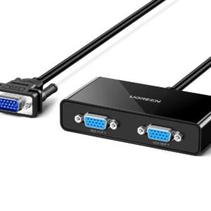 UGREEN VGA Splitter 1 In 2 Out Full HD 1080p Video Duplicator 1 VGA Input 2 VGA Outputs Monitor Projector HDTV PC Laptop 20918