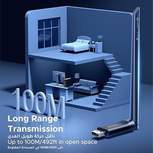 UGREEN 2-in-1 AX900 WiFi 6 Bluetooth 5.4 Adapter 5GHz/2.4GHz Dual Band | 5GHz 600Mbps, 2.4GHz 287Mbps,6dBi High-Gain Antenna,Wireless Network Adapter for Desktop/Laptop, Compatible with Windows10/11 - Image 5