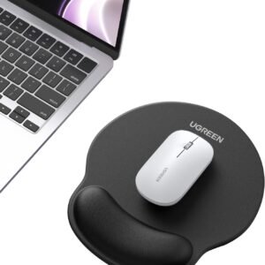 UGREEN Ergonomic Mouse Pad Wrist Rest Memory Foam Non-Slip Black | Ergonomic mouse pad, memory foam wrist rest, slow rebound, pain relief, smooth gliding, non-slip PU, for gaming office