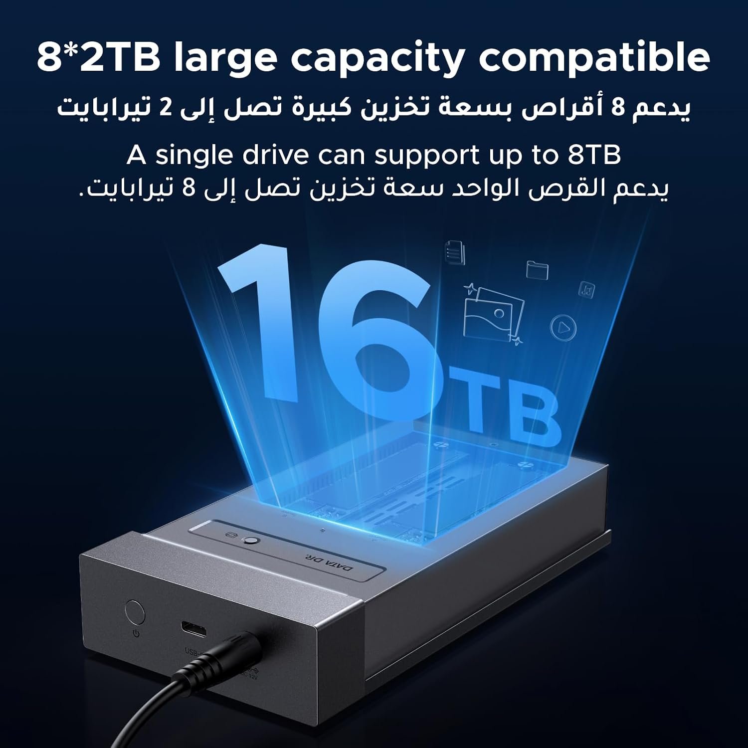 UGREEN 40Gbps M.2 NVMe Enclosure SSD Dual-Bay Cloner | USB4 40Gbps, Up to 16TB, Cooling Fan,Tool-Free, For MacBook M4/Pro/Max/Linux/Laptop, Fits 2230/2242/2260/2280 NVME SSD - Image 6