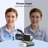 UGREEN Full HD 1080P Webcam Microphone 2 Noise Cancel Mics 85° FOV Fixed Focus Privacy Cover PC Streaming Conference (75326) - Image 2