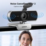 UGREEN Full HD 1080P Webcam Microphone 2 Noise Cancel Mics 85° FOV Fixed Focus Privacy Cover PC Streaming Conference (75326) - Image 4