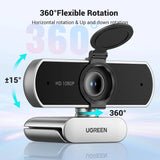 UGREEN Full HD 1080P Webcam Microphone 2 Noise Cancel Mics 85° FOV Fixed Focus Privacy Cover PC Streaming Conference (75326) - Image 5