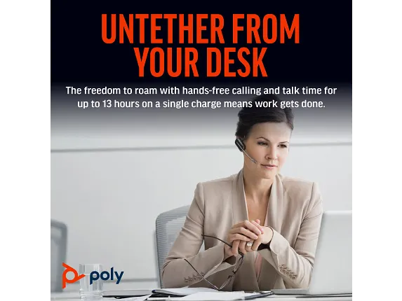 Poly Savi 8445 Office Microsoft Teams Certified DECT 1920-1930 MHz Convertible Headset - Image 3