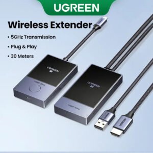 UGREEN Wireless HDMI Transmitter Receiver USB-C DP to HDMI 1080P@60Hz 5G WiFi, 98ft / 30m Range – 35031A