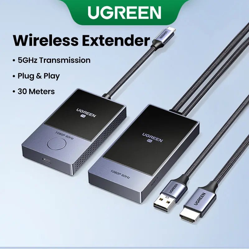 UGREEN Wireless HDMI Transmitter Receiver USB-C DP to HDMI 1080P@60Hz 5G WiFi, 98ft / 30m Range – 35031A