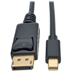Eaton Tripp Lite Series Mini DisplayPort to DisplayPort Adapter Cable, 4K 60Hz (M/M), DP Latching Connector, Black, 3 ft. (0
