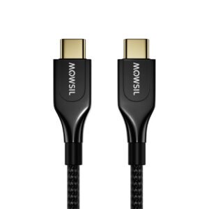 Mowsil USB-C to USB-C PD Fast Charging Cable 100W Type-C Cable, 480Mbps Data Transfer, Zinc Alloy, Nylon Braided for USB-C Phones, Tablets, Laptops