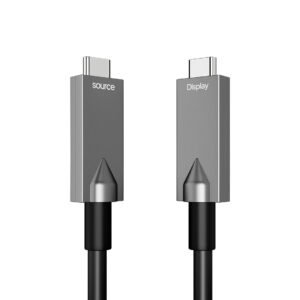 Mowsil USB-C to USB-C Optical Fibre Video Cable, 4K 60Hz Display, 10Gbps Data Transfer, 60W Power Delivery, High-Speed USB Type-C Cable