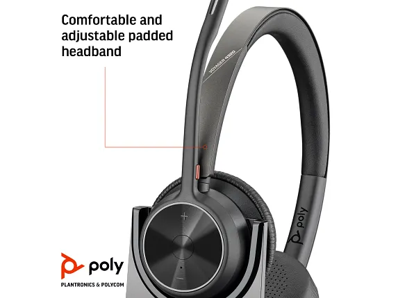 Poly Voyager 4320 UC Stereo USB-A Headset +BT700 USB-A Adapter +Charging Stand - Image 5