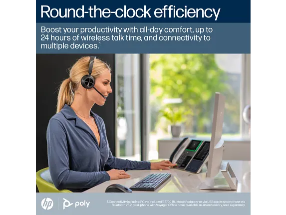 Poly Voyager 4310 Microsoft Teams Certified USB-C Headset with charge stand - Image 2