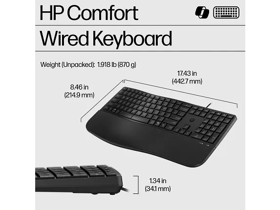HP 480 Comfort Wired Keyboard - Image 4