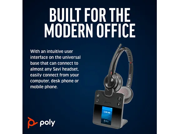 Poly Savi 8420 Office Stereo Microsoft Teams Certified DECT 1920-1930 MHz Headset - Image 5