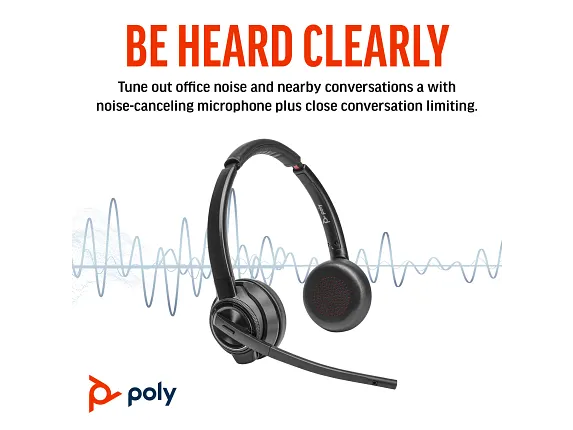 Poly Savi 8420 Office Stereo Microsoft Teams Certified DECT 1920-1930 MHz Headset - Image 2