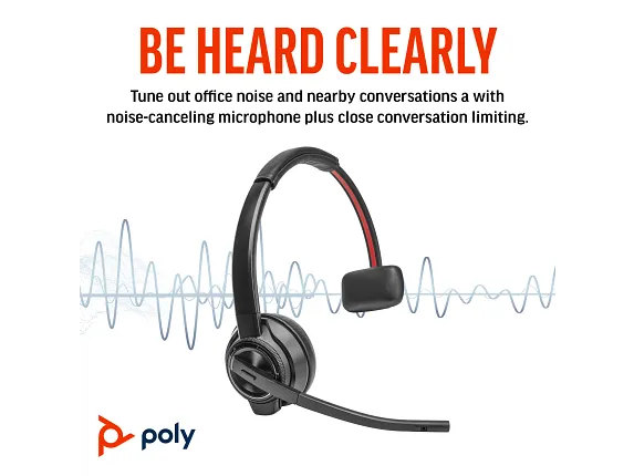 Poly Savi 8410 Office Monaural Microsoft Teams Certified DECT 1920-1930 MHz Headset - Image 4