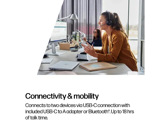 Poly Voyager Focus 2 USB-C-C Headset +USB-C/A Adapter - Image 3