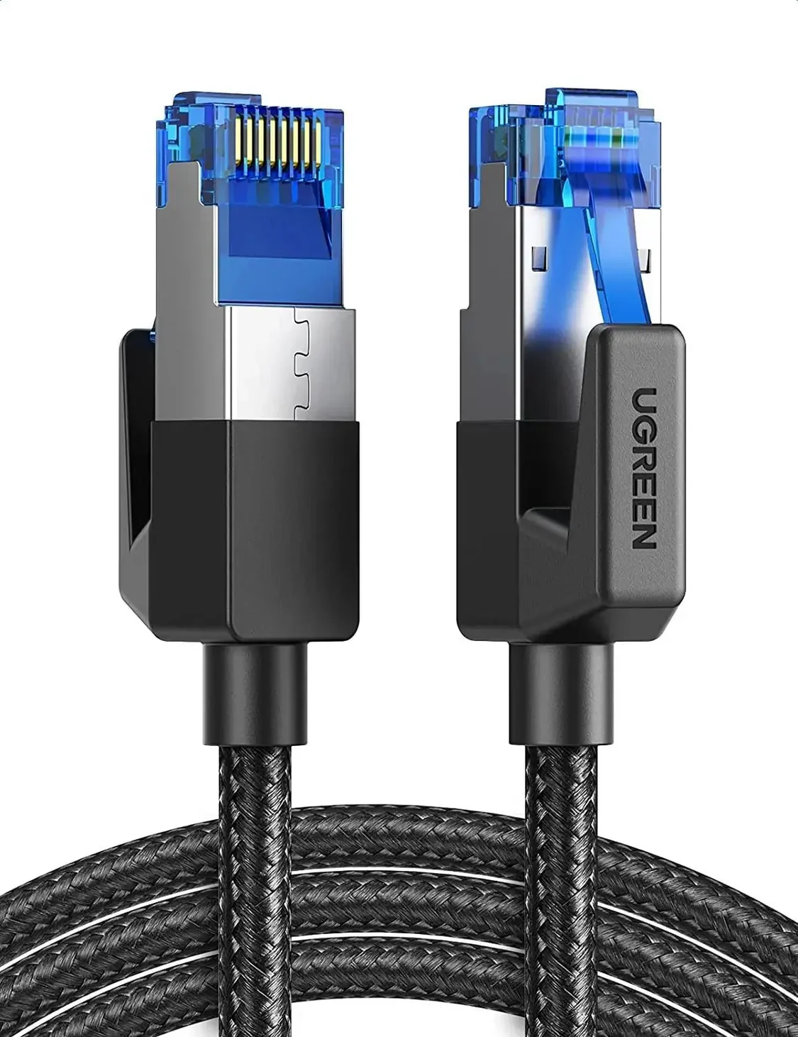 UGREEN Cat 8 Ethernet Cable 1M 40Gbps Braided Double Shielded RJ45 Wire | 40Gbps Pure Corn Braided Interent Cable,For office/home/gaming,Compatible with Gaming Switch,PS3,PS4,PS5,PC,Router,TV,Xbox
