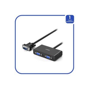 UGREEN 1x2 VGA Splitter Box Dual Display VGA Video Splitter Without Built-in Cable Monitor Projector TV Display Extension 80190