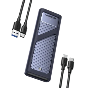 UGREEN 20Gbps M.2 NVMe SATA SSD Enclosure Reader, USB 3.2 Gen2x2, Tool-Free | 20Gbps NVMe PCI-E 6Gbps SATA Transfer,Portable SSD Storage, Home, Office & Travel, UASP, S.M.A.R.T & TRIM Support