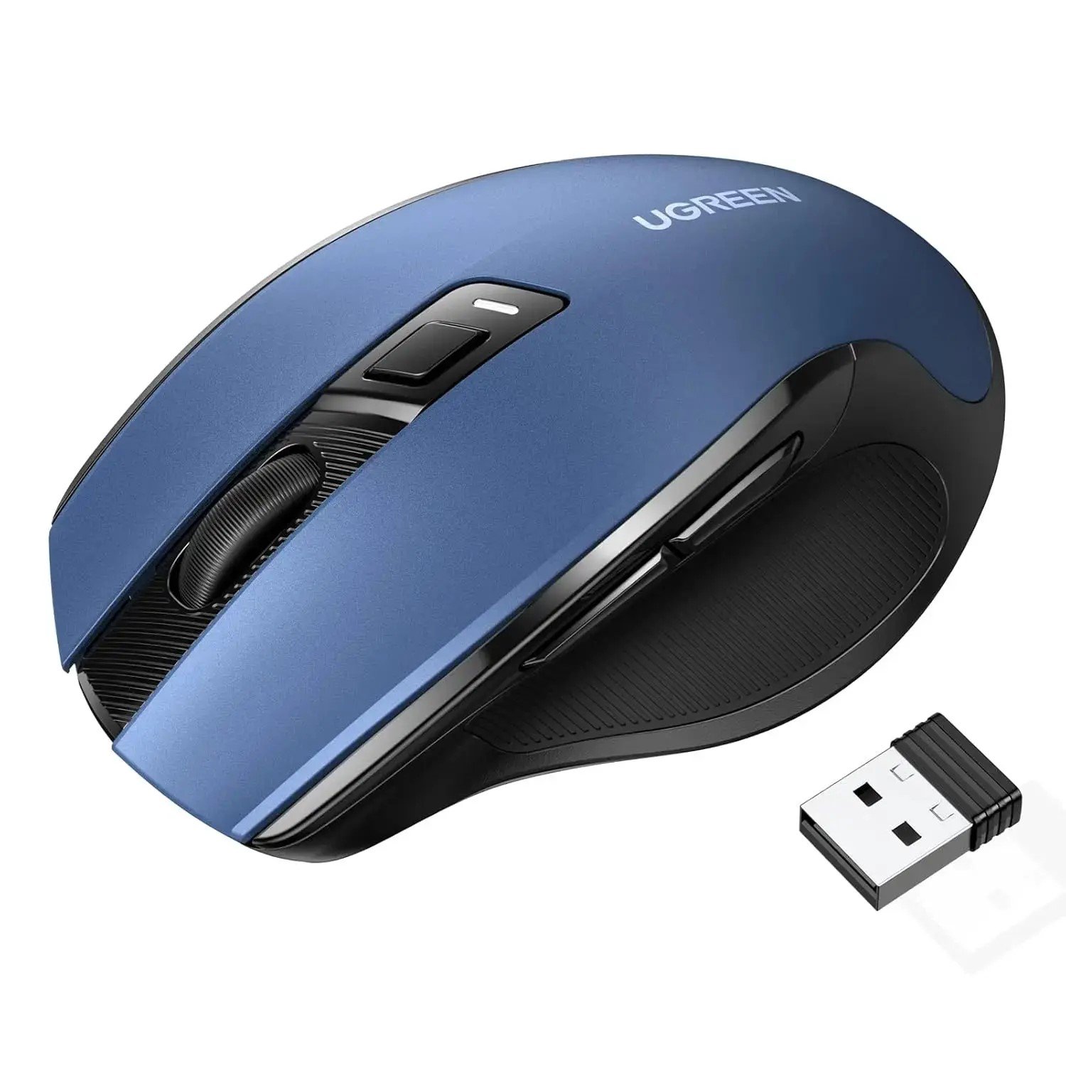 UGREEN Wireless Mouse 2.4G Silent 4000DPI 5-Button for PC/Mac Blue | Wireless mouse, 2.4G, silent, 5 DPI up to 4000, 5 buttons, ergonomic, for PC/Mac, blue, office home study
