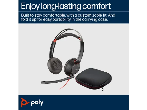 Poly Blackwire 5220 Stereo USB-C Headset +3.5mm Plug +USB-C/A Adapter - Image 3