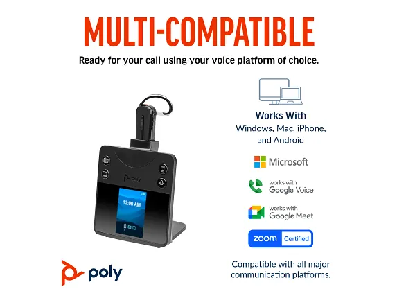 Poly Savi 8445 Office Microsoft Teams Certified DECT 1920-1930 MHz Convertible Headset - Image 4
