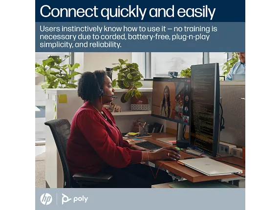 Poly Blackwire 3310 Monaural Microsoft Teams Certified USB-C Headset +USB-C/A Adapter - Image 3